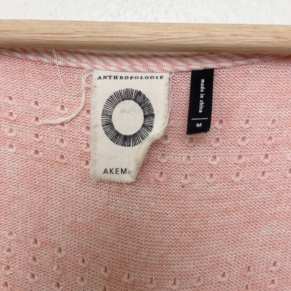 Anthropologie Akemi + Kin Womens Medium Pink Sylvie Pointelle Top